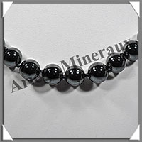 HEMATITE Magntique - Collier Perles 12 mm - 46 cm - M001