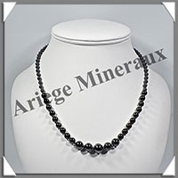 HEMATITE Magntique - Collier Perles 4  10 mm en dgrad - 44 cm - M001