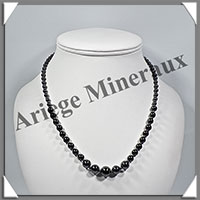 HEMATITE Magntique - Collier Perles 4  10 mm en dgrad - 43 cm - M002