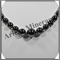 HEMATITE Magntique - Collier Perles 4  12 mm en dgrad - 43 cm - M002