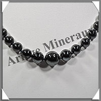 HEMATITE Magntique - Collier Perles 4  12 mm en dgrad - 43 cm - M005