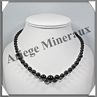 HEMATITE Magntique - Collier Perles 4  12 mm en dgrad - 42 cm - M006