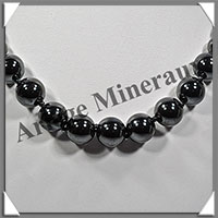 HEMATITE Magntique - Collier Perles 4  12 mm en dgrad - 44 cm - M007