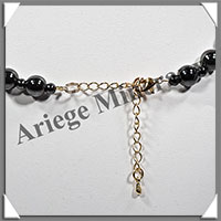 HEMATITE Magntique - Collier Perles 8  12 mm en dgrad - 47 cm - M001