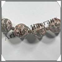 JASPE ZEBRE - Collier Perles 15 mm - 50 cm - M001