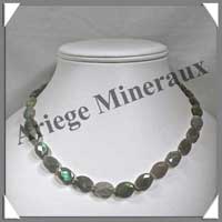 LABRADORITE - Collier Perles Ovales Facetes 10x14 mm - 45 cm - M001