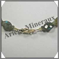 LABRADORITE - Collier Perles Ovales Facetes 10x12 mm - 44 cm - C003