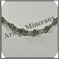 LABRADORITE - Collier Perles 4 et 10 mm en altern - 43 cm - M001