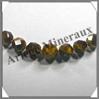 OEIL DE TIGRE - Collier Perles Facetes 4  12 mm en dgrad - 43 cm - A004