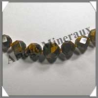 OEIL DE TIGRE - Collier Perles Facetes 4  12 mm en dgrad - 44 cm - A006