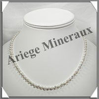 PERLES BLANCHES - Collier Perles 4 mm - 45 cm - N001