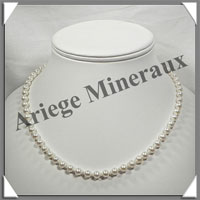 PERLES BLANCHES - Collier Perles 6 mm - 45 cm - N001