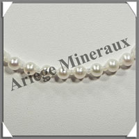 PERLES BLANCHES - Collier Perles 6 mm - 45 cm - N002
