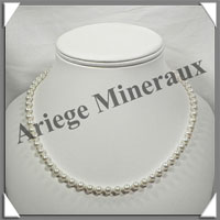 PERLES BLANCHES - Collier Perles 6 mm - 45 cm - N005