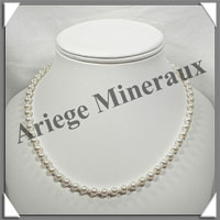 PERLES BLANCHES - Collier Perles 6 mm - 45 cm - N006