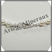 PERLES BLANCHES - Collier Perles 6 mm - 45 cm - N006
