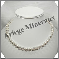 PERLES BLANCHES - Collier Perles 8 mm - 45 cm - N002