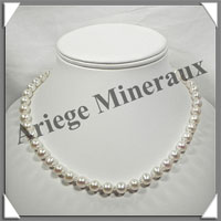 PERLES BLANCHES - Collier Perles 8 mm - 45 cm - N003
