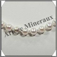 PERLES BLANCHES - Collier Perles 8 mm - 45 cm - N003