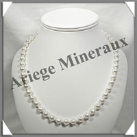 PERLES BLANCHES - Collier Perles 8 mm - 51 cm - N004