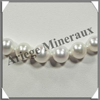 PERLES BLANCHES - Collier Perles 9 mm - 43 cm - N001