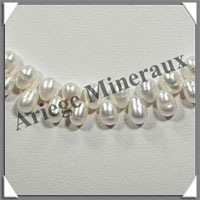 PERLES BLANCHES - Collier Gouttes Inverses - 44 cm - N001