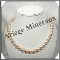 PERLES ROSES - Collier Perles 11 mm Baroques - 49 cm - N002