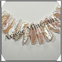PERLES ROSES - Collier Perles Plates - 45 cm - N001