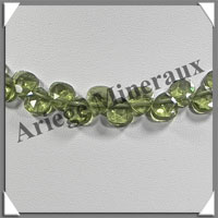 PERIDOT - Collier Perles Facetes 7x7 mm - 47 cm - A001