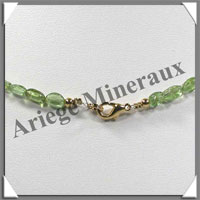 PERIDOT (Olivine) - Collier Compos - Olives 6x4 mm - 43 cm - M001