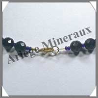 PIERRE DE NUIT (Synthse) - Collier Perles Facetes 8 mm - 48 cm - A010