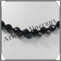 PIERRE DE NUIT (Synthse) - Collier Perles Facetes 8 mm - 41 cm - A013
