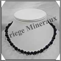 PIERRE DE NUIT (Synthse) - Collier Perles 6 et 8 mm en altern - 43 cm - A002