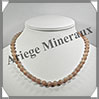 PIERRE de SOLEIL (Naturelle) - Collier Perles 8 mm - 45 cm - M001 Inde
