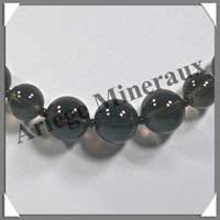 QUARTZ FUME (Naturel) - Collier Perles 6  12 mm en dgrad - 47 cm - M001