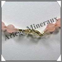 QUARTZ ROSE - Collier Perles Facetes 8 mm - 49 cm - A003