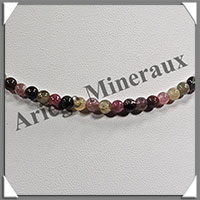 TOURMALINE Multicolore - Collier - Perles 4 mm - 42 cm - M001