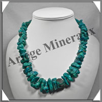 TURQUOISE (Vritable) - Collier Compos - Nuggets Baroques (Taille Moyenne) - 55 cm - P006