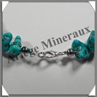 TURQUOISE (Vritable) - Collier Compos - Nuggets Baroques (Taille Moyenne) - 59 cm - P007