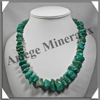 TURQUOISE (Vritable) - Collier Compos - Nuggets Baroques (Taille Moyenne) - 59 cm - P008
