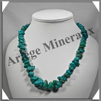 TURQUOISE (Vritable) - Collier Compos - Nuggets Baroques (Taille Moyenne) - 55 cm - P009