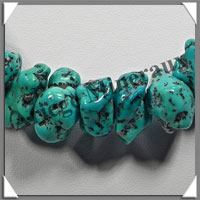 TURQUOISE (Vritable) - Collier Compos - Nuggets Baroques (Taille Moyenne) - 55 cm - P010