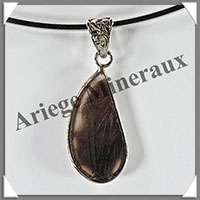 AGATE CRISTALLISEE - Pendentif Argent - Free Form - 35x15 mm - W001