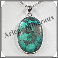 CHRYSOCOLLE - Pendentif Argent - Ovale - 35x25 mm - W001