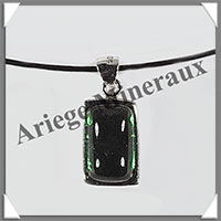 TOURMALINE Verte - Pendentif Argent - Rectangle - 20x10 mm - M003