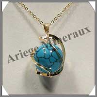 TURQUOISE (Synthtique) - Pendentif Sphre 20 mm - C